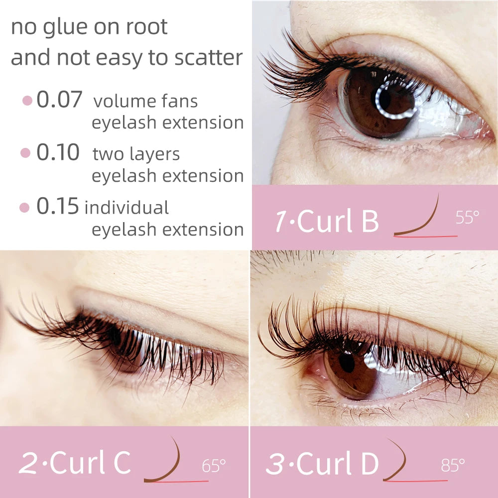 Nagaraku marrom extensão de cílios maquillaje maquiagem cílios individuais alta qualidade macio natural sintético vison 16 linhas