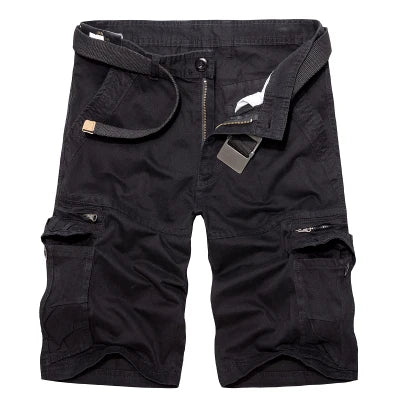 Calções de carga militar dos homens verão exército verde algodão shorts masculino solto multi-bolso shorts homme casual bermuda 40