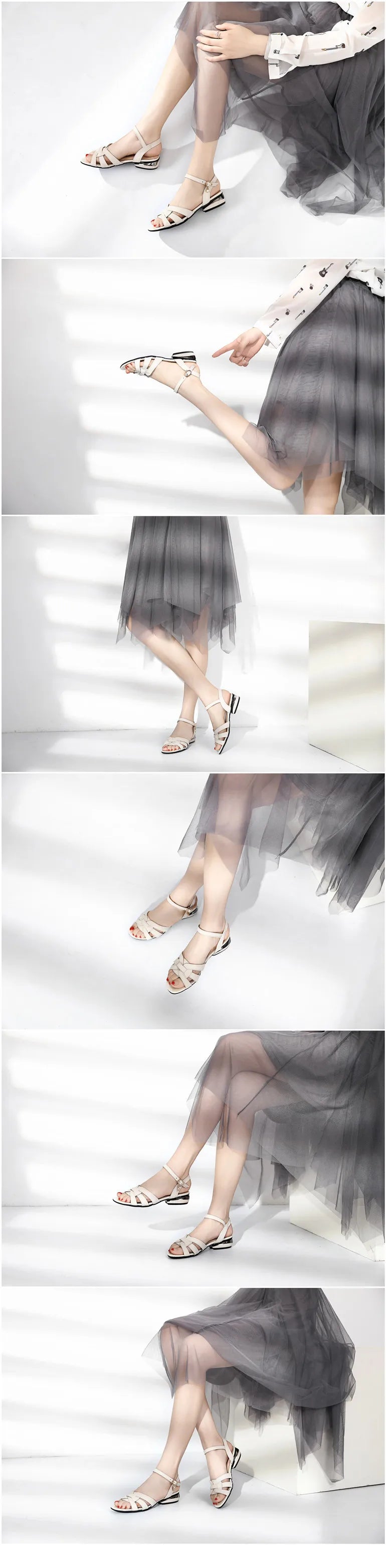 Gktinoo verão sandálias femininas 2025 novo tamanho grande conforto sandálias de salto baixo sapatos de dedo do pé aberto mulher sandálias de moda de couro genuíno