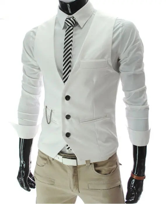 Colete Masculino Slim Fit 2026: Novo Lançamento, Colete Social Casual Sem Mangas para Homens, Jaqueta Formal de Negócios