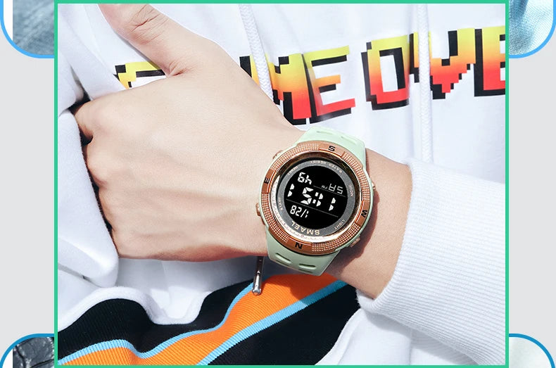 Relógios desportivos à prova dwaterproof água led digital relógio de volta luz alarme semana display cronômetro relógios de pulso 1915 relógio digital para homem
