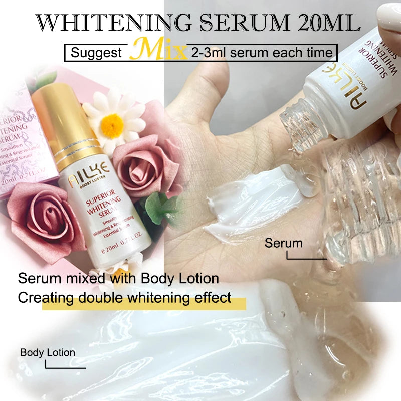 Creme facial clareador AILKE, reduz manchas escuras, rugas, melanina, mesmo tom de pele, com colágeno, glutationa, para todos os tipos de pele