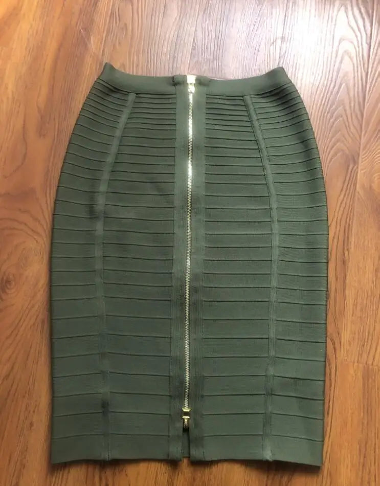 16 cores sexy sólido zíper laranja azul preto vermelho bandagem saia feminina elástica bodycon verão xl xxl lápis saias 58cm