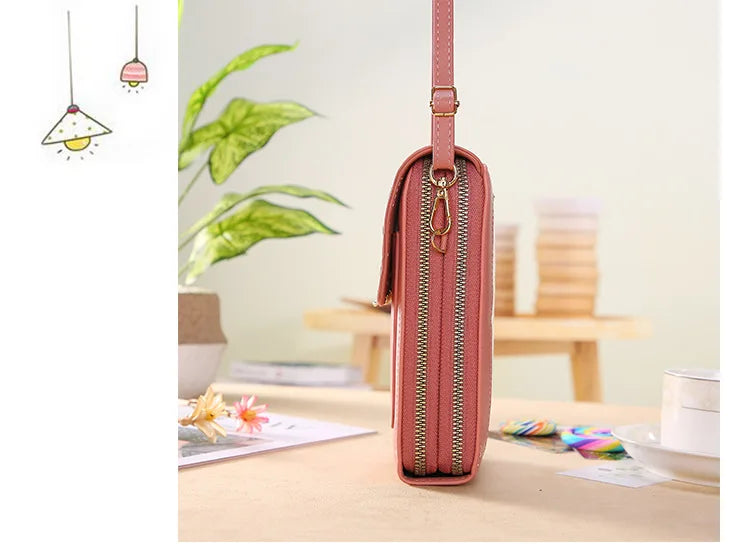 PU Leather Touch Screen Shoulder Bag para Mulheres, Feminino Crossbody Bolsas, Bolsa de telefone Bolsa de mão de grande capacidade, Drop Shipping, Novo