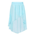 Crianças meninas cintura elástica oi-baixo chiffon saia moderna dança lírica jazz latino cha-cha ballet patinação desempenho roupas