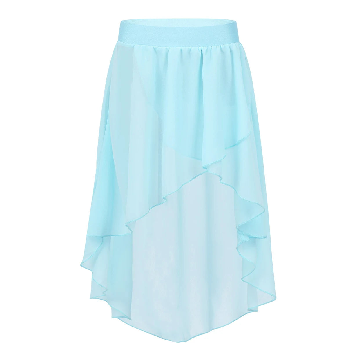 Crianças meninas cintura elástica oi-baixo chiffon saia moderna dança lírica jazz latino cha-cha ballet patinação desempenho roupas