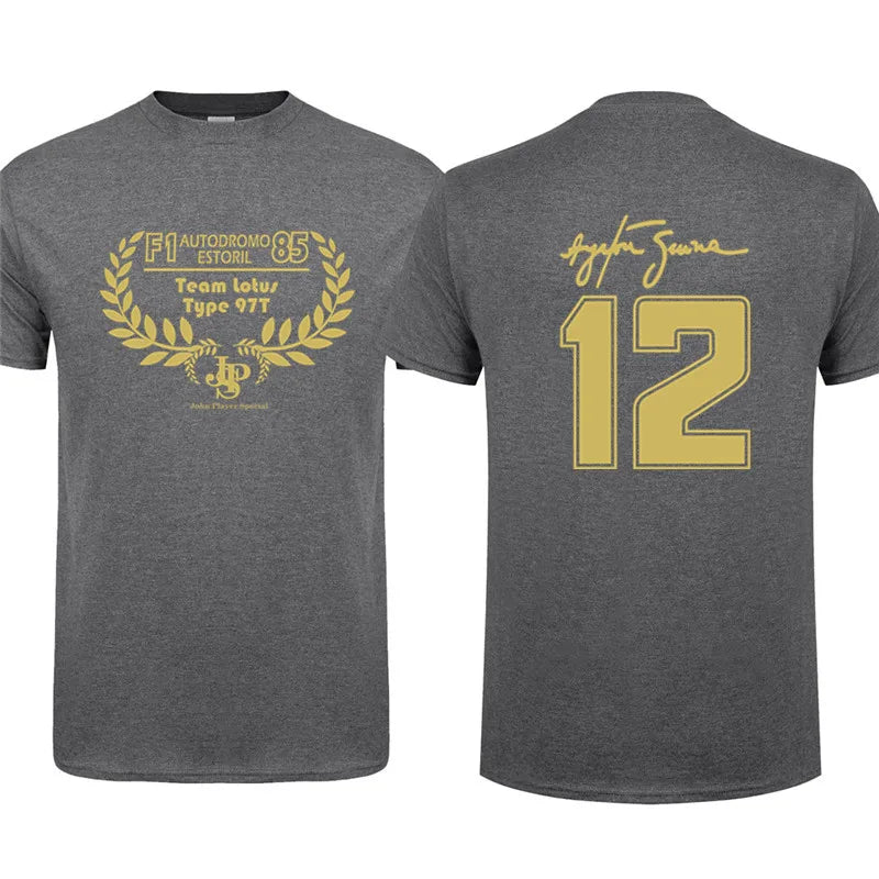 Novo herói ayrton senna t camisa masculina manga curta camisetas de algodão engraçado legal homem tshirt