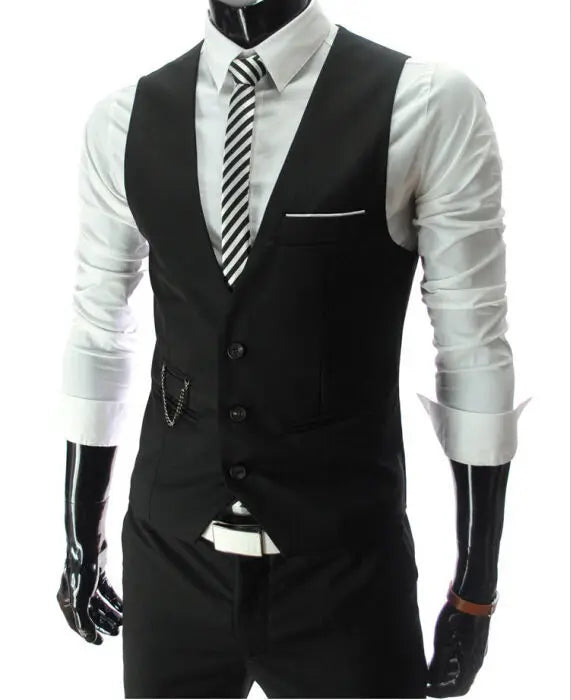 Colete Masculino Slim Fit 2026: Novo Lançamento, Colete Social Casual Sem Mangas para Homens, Jaqueta Formal de Negócios