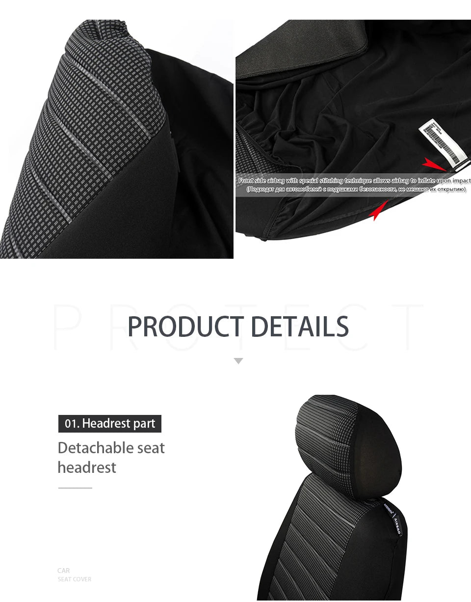 Capas de assento dianteiro AUTOYOUTH compatíveis com airbag, ajuste universal para a maioria dos carros e SUVs, acessórios para carros, capa de assento para Toyota, 3 cores