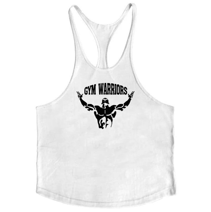 Camisa sem mangas masculina, camiseta de algodão para academia e musculação