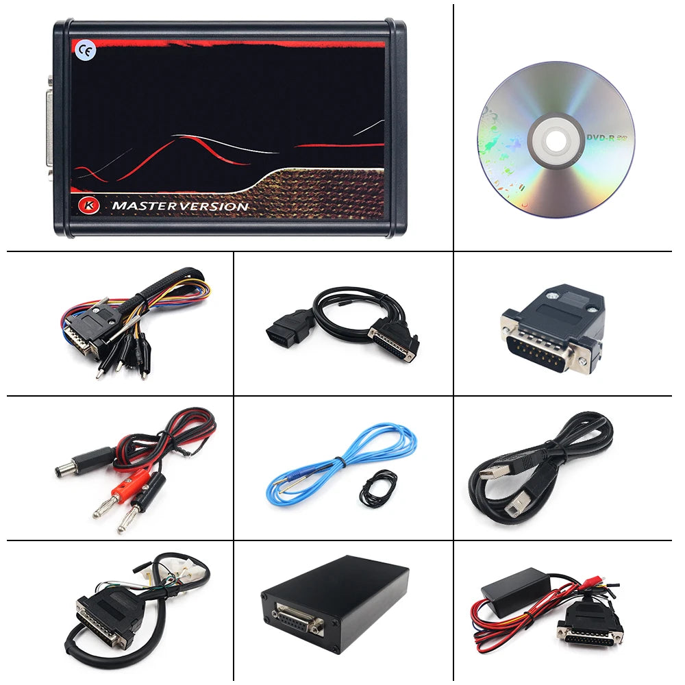 Online 2.80 UE Red Kess V5.017 OBD2 Manager Remap Kit KTAG V7.020 4 LED BDM Frame 22pcs Adaptadores K-TAG 2.25 ECU Flash Tool