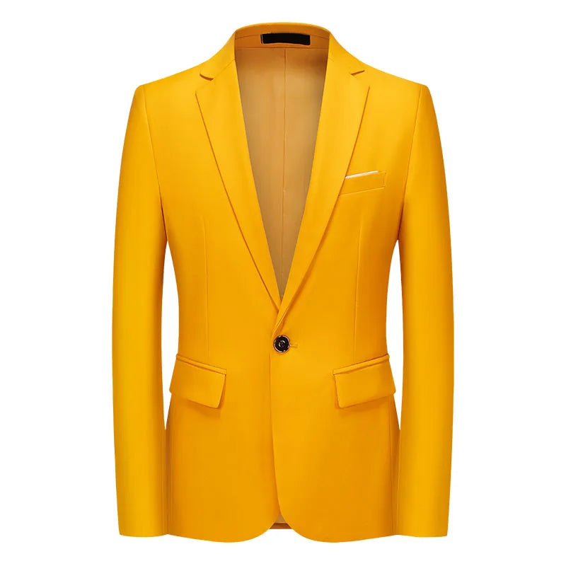 Alta qualidade cavalheiro masculino fino casual terno branco, marcas de tamanho grande negócios masculino fluxo casual de cor pura blazers masculino