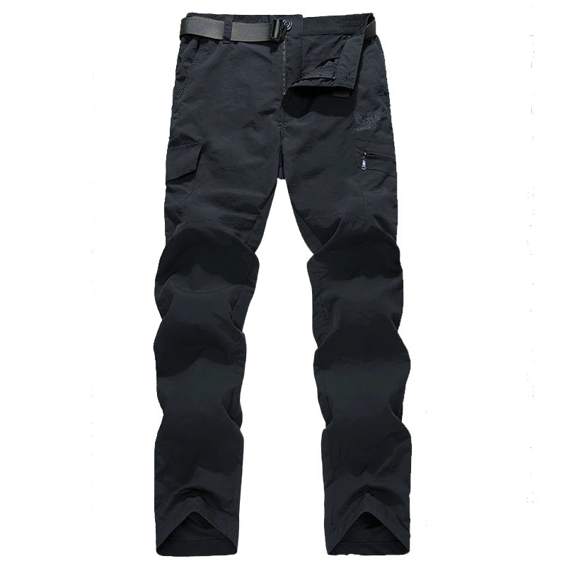 Calças de carga respirável impermeáveis masculinas, calças compridas masculinas, corredores de bolsos do exército, casual, verão, plus size, 4XL