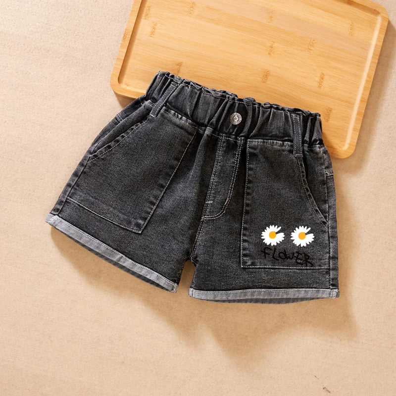 IENENS Roupas de verão para bebês meninas, shorts jeans, calças jeans, roupas infantis, calças curtas casuais para meninas, calças infantis
