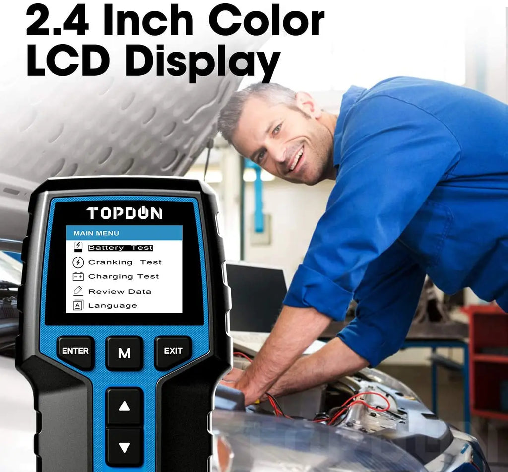 Topdon bt200 testador de bateria portátil ferramentas de teste de partida de carregamento para carro 12v monitor de bateria de diagnóstico automotivo 100-2000cca