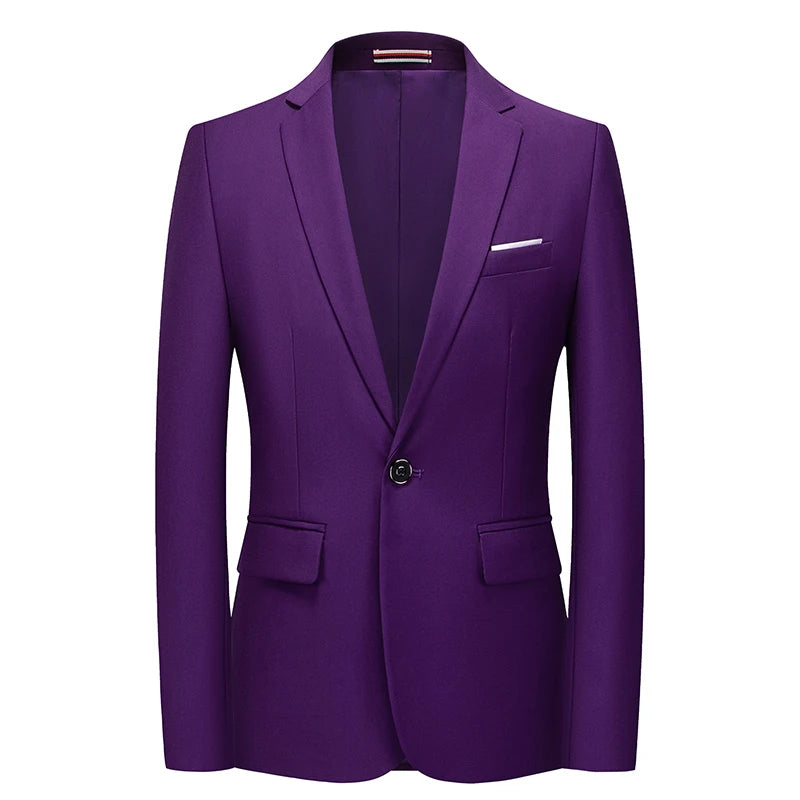 Alta qualidade cavalheiro masculino fino casual terno branco, marcas de tamanho grande negócios masculino fluxo casual de cor pura blazers masculino