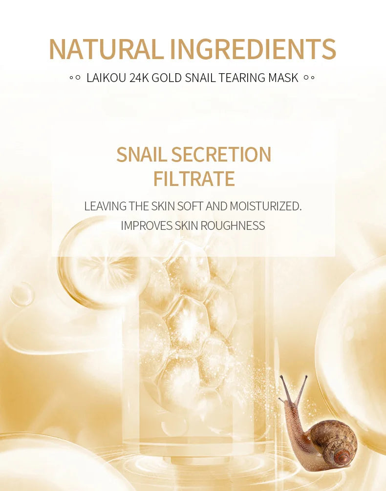 Máscara peel off de colágeno de caracol dourado 24k, reduz cravos, limpeza profunda, controle de óleo, encolher poros, hidratante, suave, cuidados com a pele do rosto
