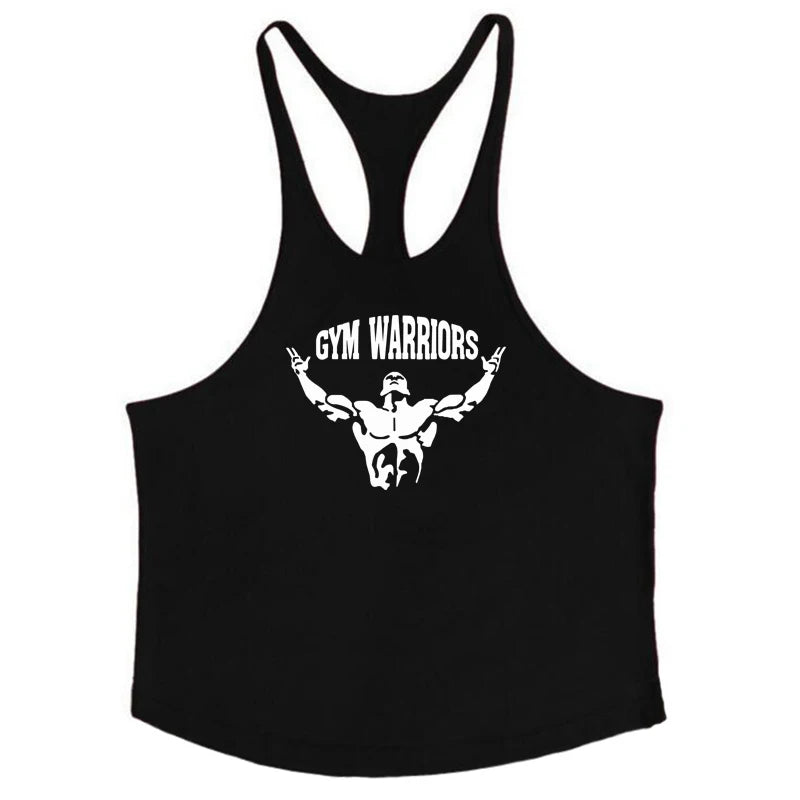 Camisa sem mangas masculina, camiseta de algodão para academia e musculação
