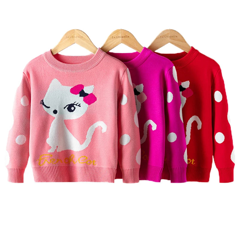 Suéter de malha com estampa infantil, suéteres quentes, malha pulôver, roupas infantis, bebê, inverno, outono, 2022