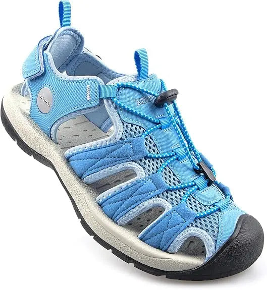 Knixmax Outdoor Closed Toe Lace-Up Hiking Sandals with Rubber Outsole for Summer