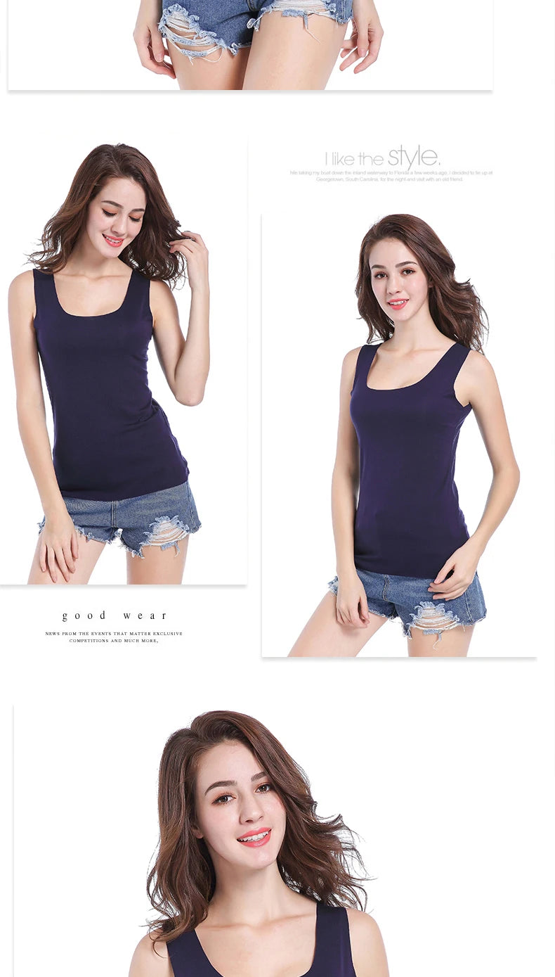 Camisetas Sem Costura de Alta Qualidade para Mulheres, Tops de Modal Macio, Camisetas Sem Mangas Brancas, Tops Sem Marcas