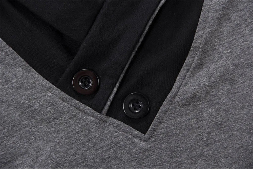 Novas Camisetas Masculinas Plus Size de Verão 2026, Moda Slim, Manga Curta, Patchwork, Decote em V, Camiseta Preta de Algodão para Homens