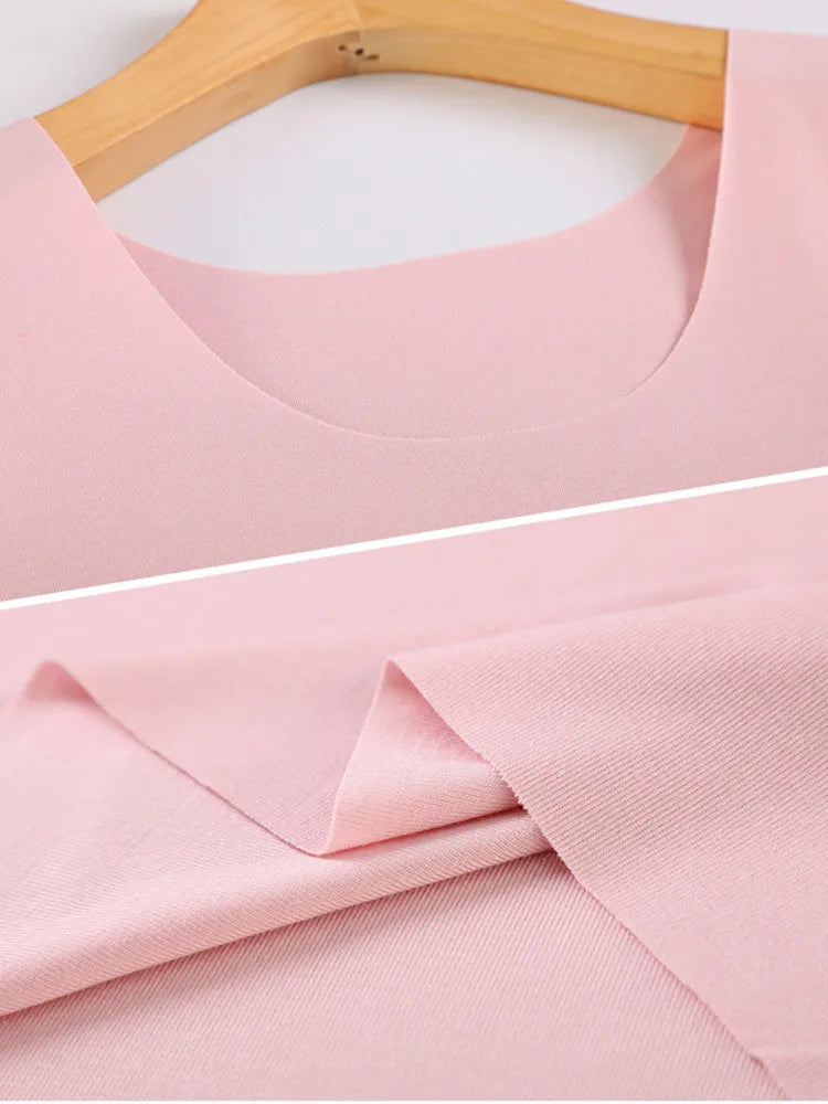 Camisetas Sem Costura de Alta Qualidade para Mulheres, Tops de Modal Macio, Camisetas Sem Mangas Brancas, Tops Sem Marcas