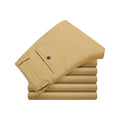 Calças masculinas de algodão casual estiramento calças masculinas homem longo em linha reta alta qualidade 4 cores plus size calça terno 42 44 46