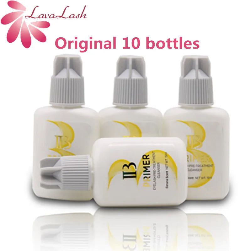 Primer ibeauty de 15ml para aplicação de cola em extensões de cílios, produto profissional coreano, primer transparente, ferramenta de maquiagem, 10 frascos
