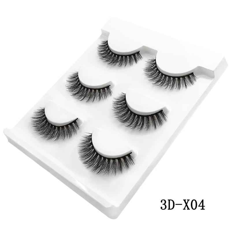 3 pares de cílios postiços naturais maquiagem grossa cílios de vison 3d reais extensão de cílios macios cílios postiços longos cílios de vison 3d