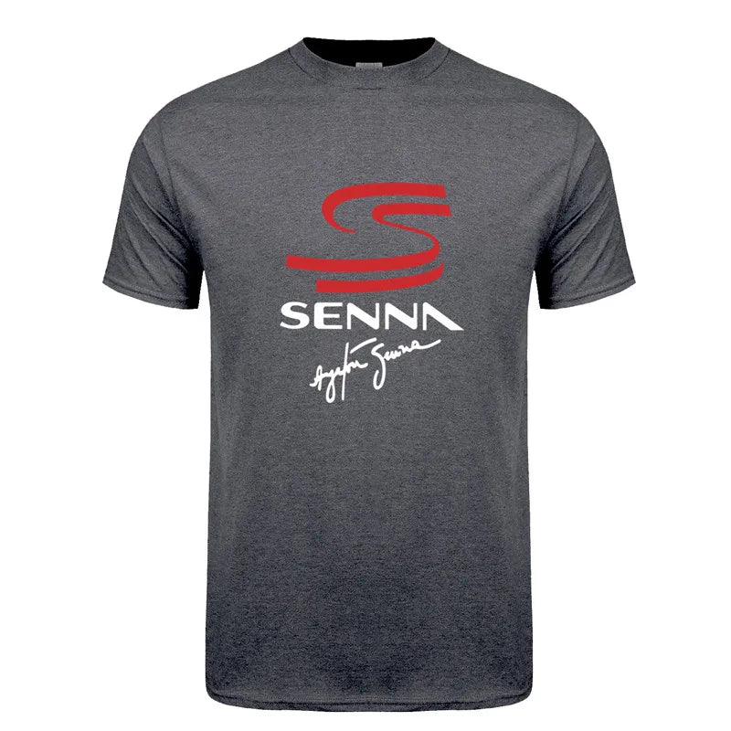 Novo herói ayrton senna t camisa masculina manga curta camisetas de algodão engraçado legal homem tshirt