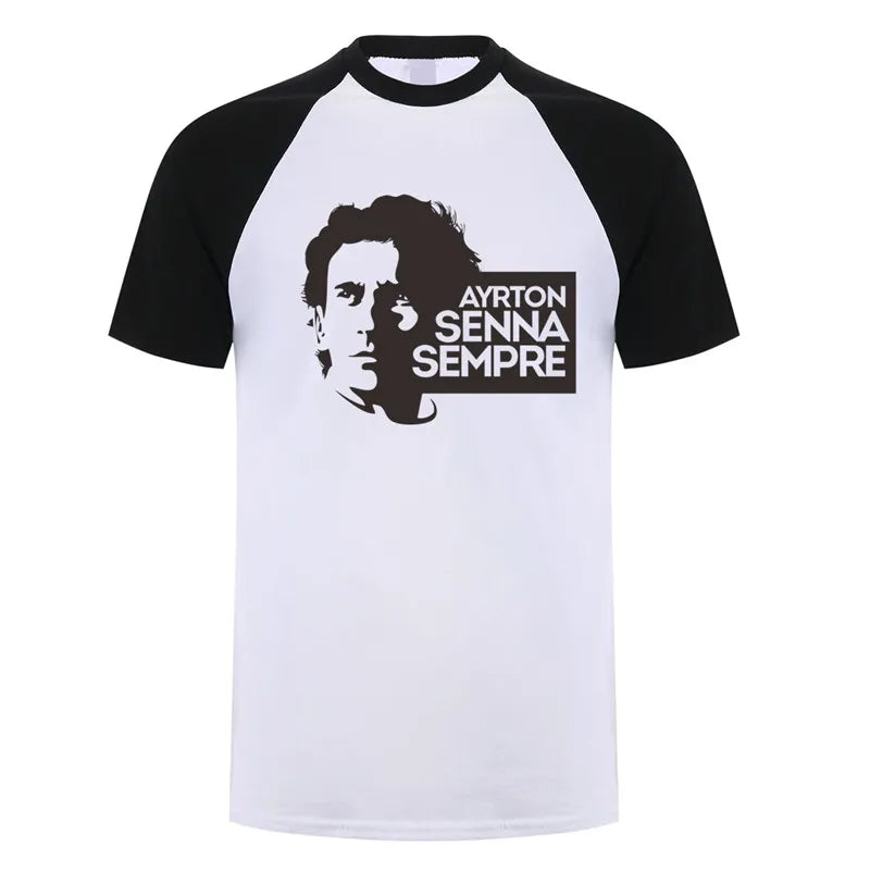 Novo herói ayrton senna t camisa masculina manga curta camisetas de algodão engraçado legal homem tshirt