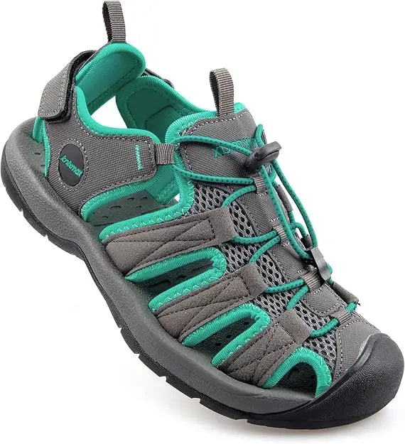 Knixmax Outdoor Closed Toe Lace-Up Hiking Sandals with Rubber Outsole for Summer