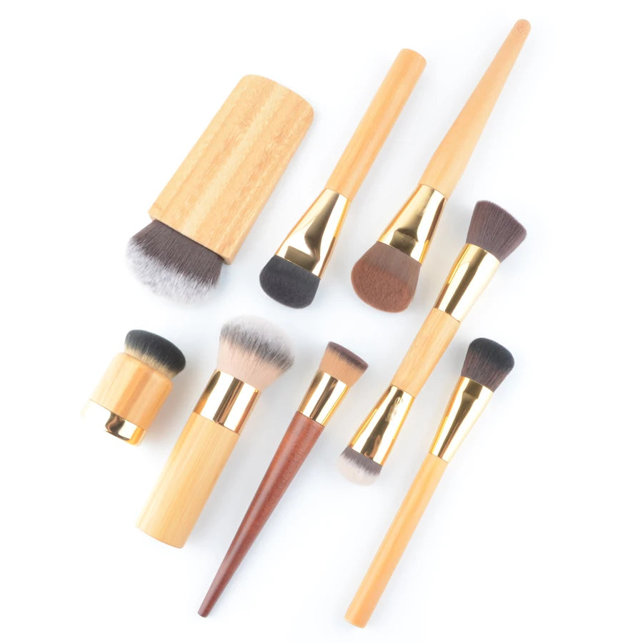 1pc super macio pó compõem pincéis fundação blush pincel de maquiagem sombra mistura contorno profissional alta qualidade bambu