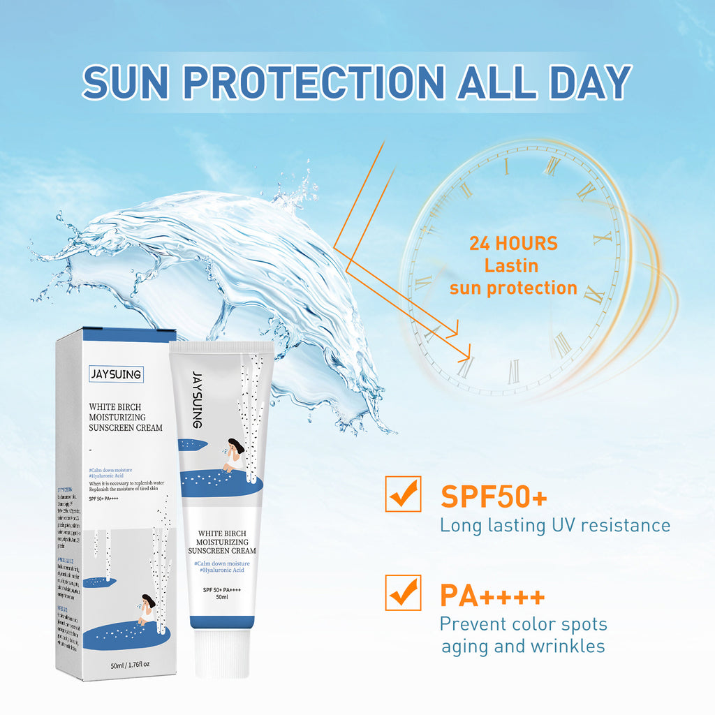 Protetor solar para o rosto, 50ml, para o rosto, pb50 + pa +++, hidratante, cuidados com a pele, forte, proteção uv
