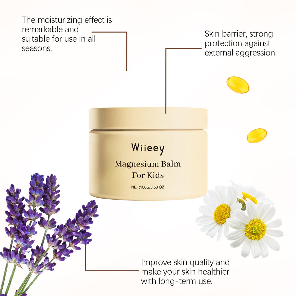 Creme de magnésio para crianças, melhor sono, nutritivo, hidratante, fragrância duradoura, calmante, refrescante, relaxante, mente corporal, bálsamo de magnésio