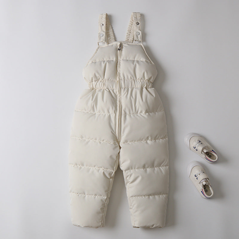 Terno de esqui infantil, jaqueta e calças à prova de vento e à prova d'água, casaco de neve, macacão, calças para baixo, parkas, conjuntos macios e quentes