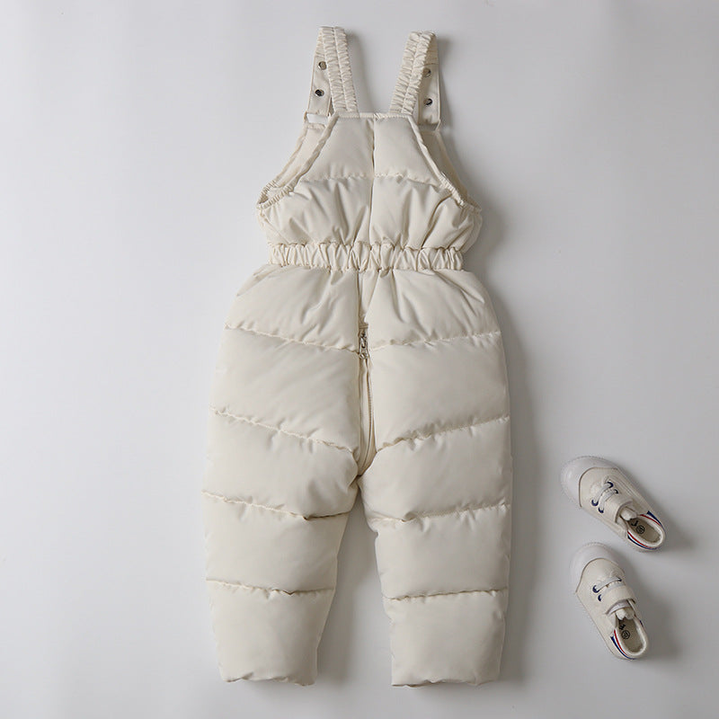Terno de esqui infantil, jaqueta e calças à prova de vento e à prova d'água, casaco de neve, macacão, calças para baixo, parkas, conjuntos macios e quentes