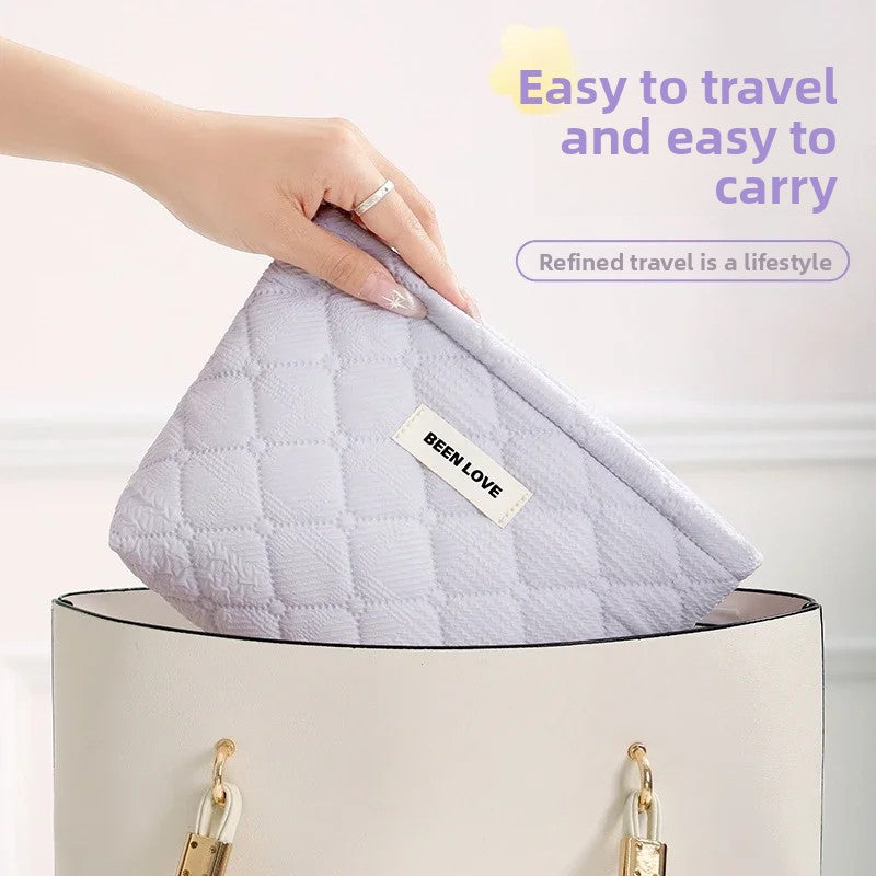 Conjunto de bolsa de maquiagem acolchoada bolsa de maquiagem feminina grande floral sacos de maquiagem bonito algodão bolsa cosmética viagem saco de armazenamento de produtos de higiene pessoal