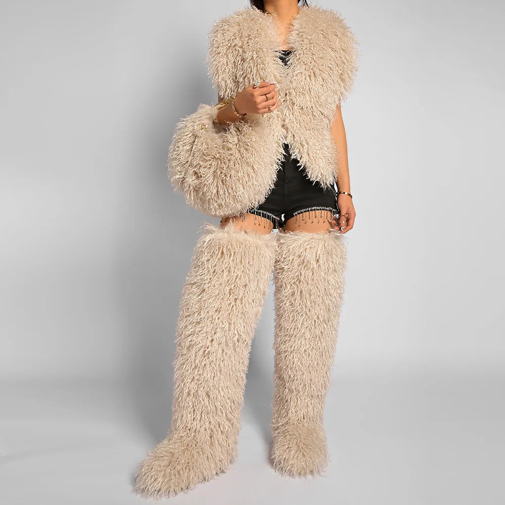 Moda feminina longa pele lã saco praia falso lã pele bolsa de ombro senhoras peles falsas bolsa luxo mongol ovelhas sacos de pelúcia