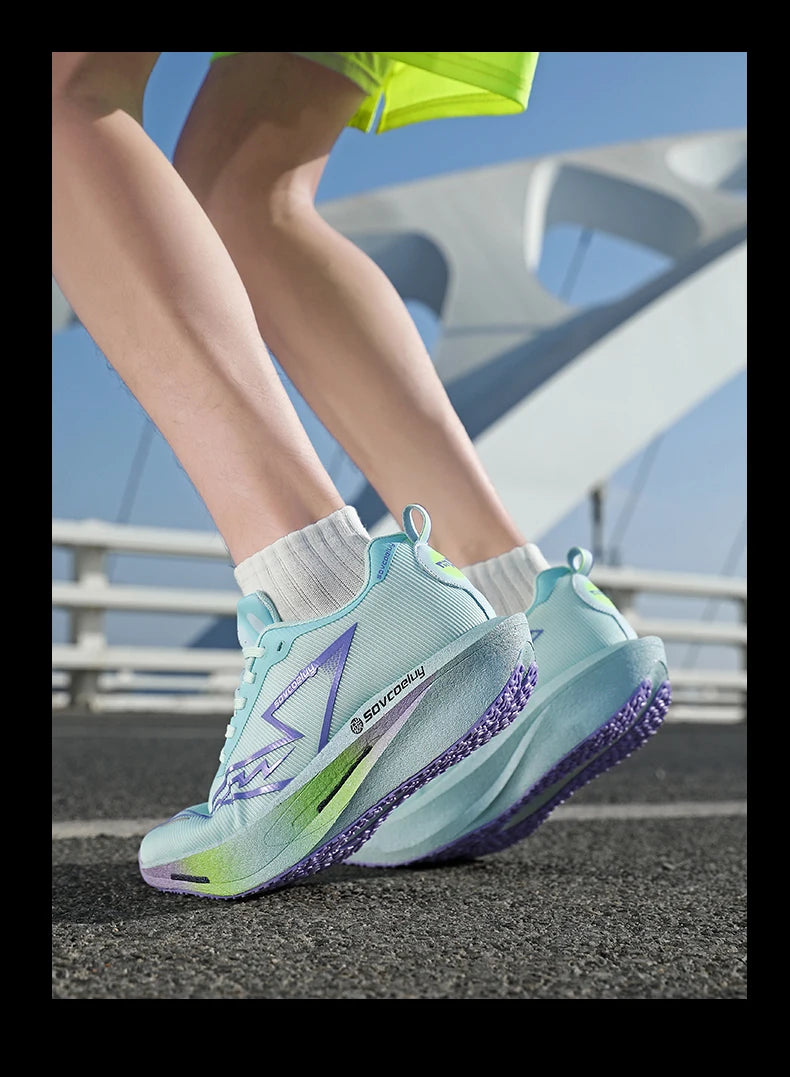 Tênis de Corrida com Placa de Carbono Especial para Maratona, Respirável e Leve, Confortável para Mulheres, Sneakers Antiderrapantes