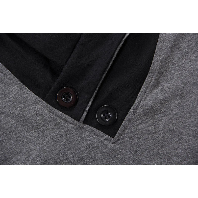Novas Camisetas Masculinas Plus Size de Verão 2026, Moda Slim, Manga Curta, Patchwork, Decote em V, Camiseta Preta de Algodão para Homens