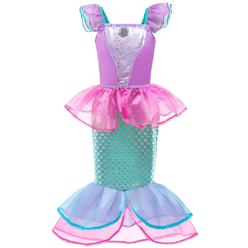 Crianças neve branca cinderela aurora anna elsa traje menina cosplay vestido crianças encanto mirabel pequena sereia roupas de halloween