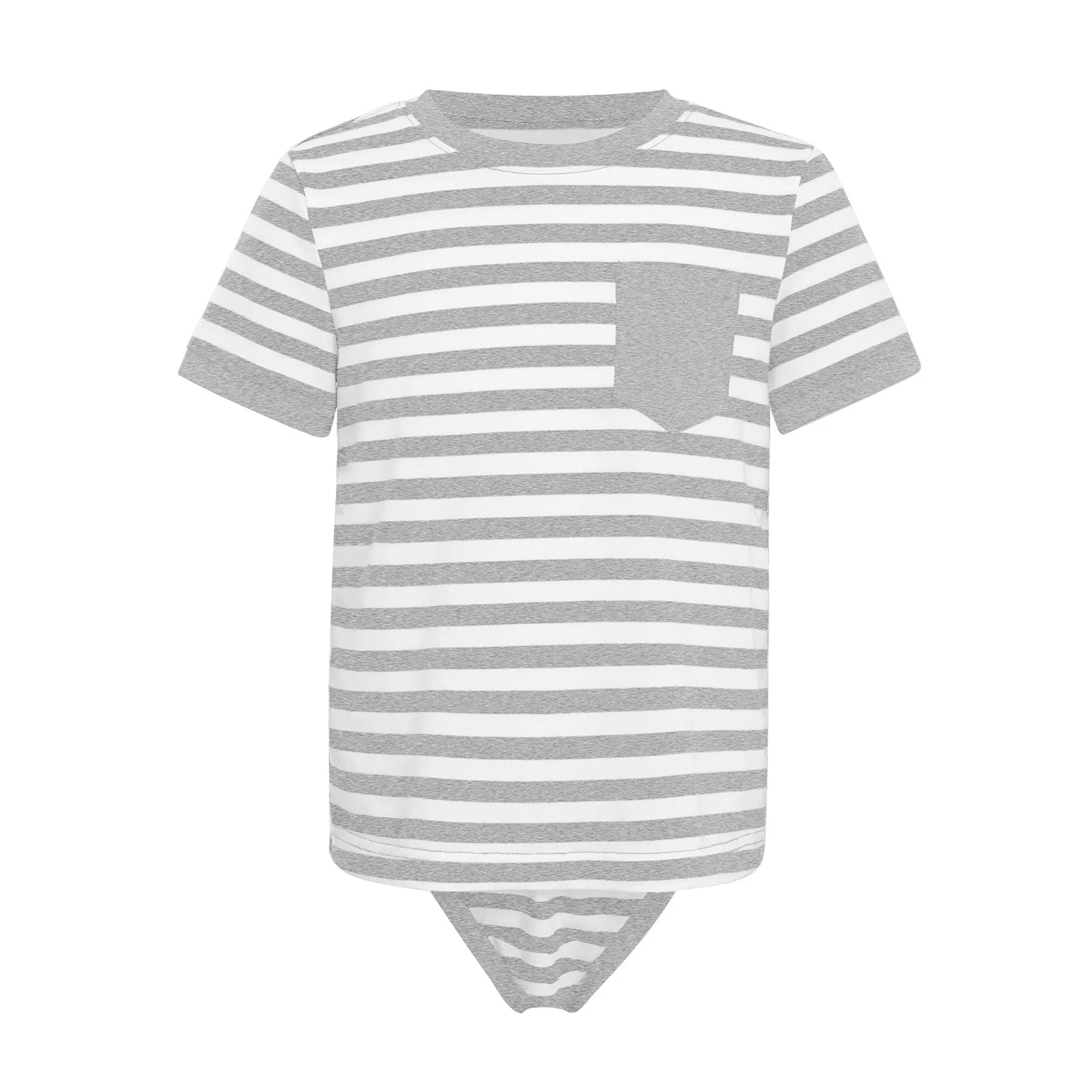 Roupas Adaptativas para Crianças com Necessidades Especiais, Macacão de Manga Curta com Botão Pressionado, Estilo T-shirt 2 em 1