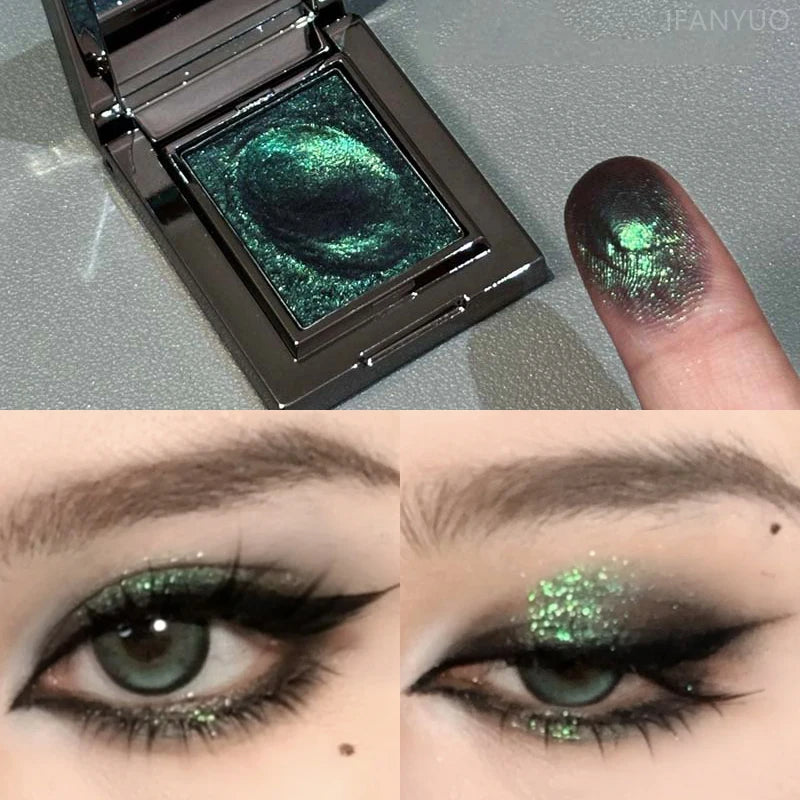 Camaleão paleta de sombra verde escuro fino fácil de aplicar espumante perolado purê de batata sombra de olho iluminando maquiagem