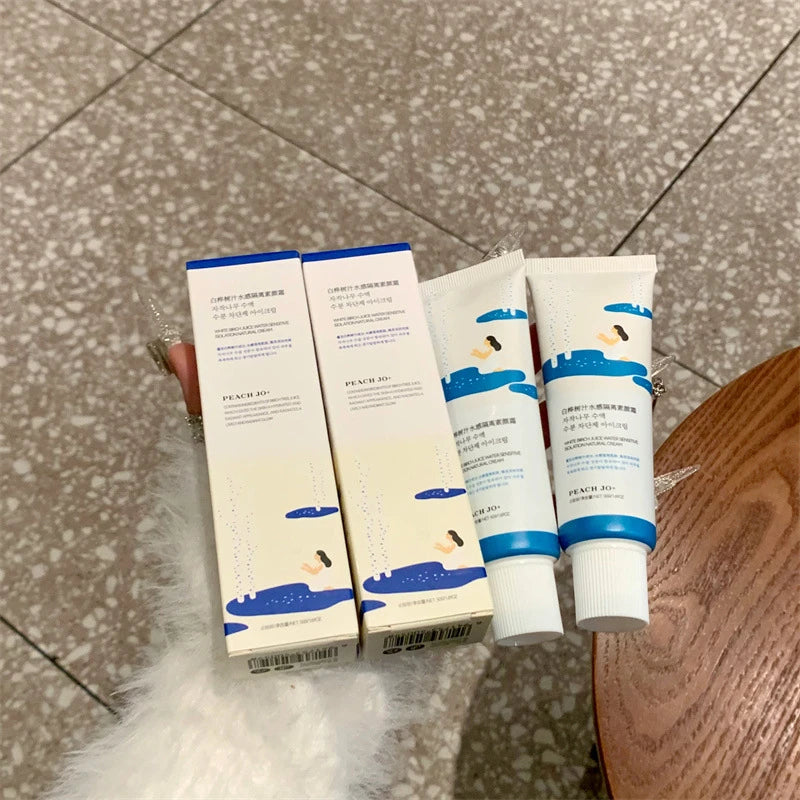 Creme facial Peach Jo + Birch Sap Primer, hidratante diário leve para preparar a pele, creme de acabamento natural para todos os tipos de pele