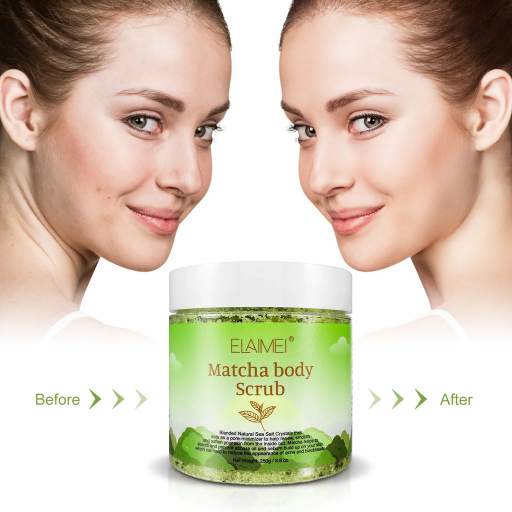 Matcha e sal do Himalaia e açafrão corporal, clareamento, anti-oxidação, reduz a acne, espinhas, iluminar o tom da pele