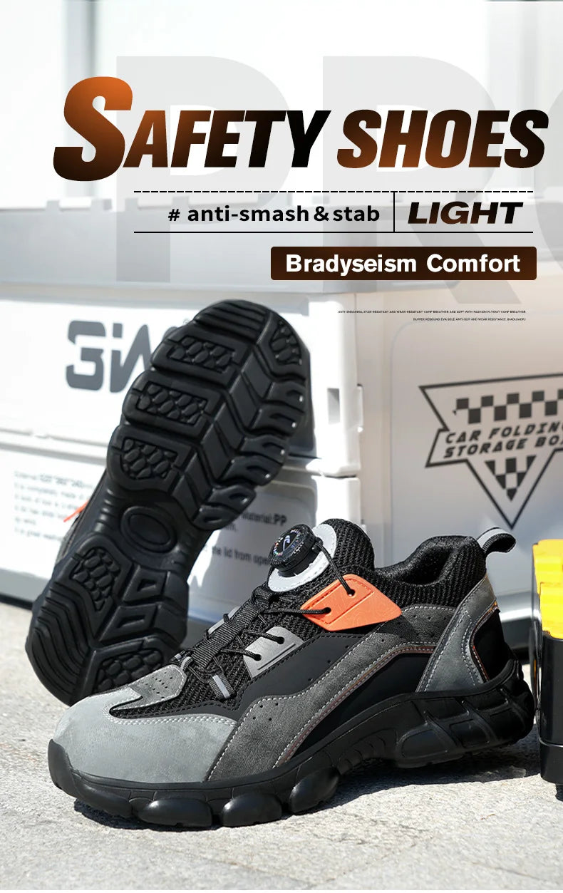 Sapatos de segurança de trabalho de dedo do pé de aço masculino leve indestrutível botas de trabalho de segurança homens proteção tênis de trabalho tamanho 47 48