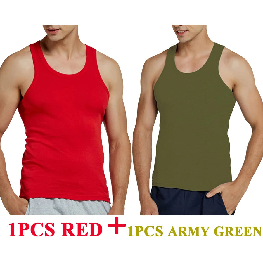 Regatas masculinas 100% algodão sólido colete masculino respirável sem mangas topos fino casual ginásio correndo confortável camiseta presente dos homens