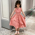 Vestidos de Festa Sem Mangas em Chiffon para Meninas, Estilo Princesa, para Crianças de 4 a 12 Anos